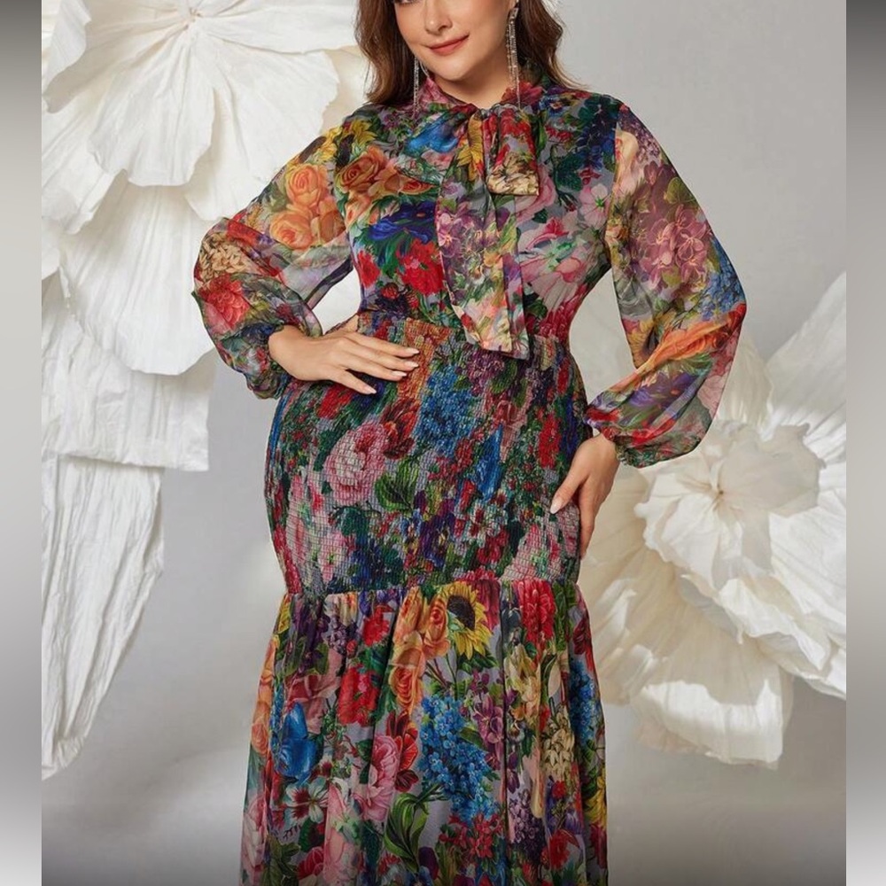 Floral Multicolor Maxi Dress - Picture 6 of 6